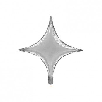 Palloncino foil Stella a 4 punte 45 cm argento FB217M-018