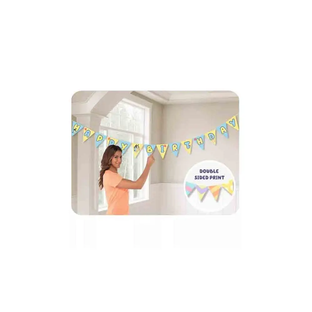  Festone bandierine triangolari carta Bluey 9915384