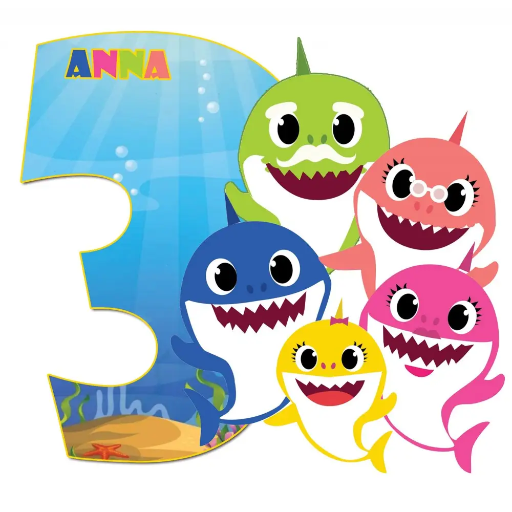 Sagoma in polistirolo Baby Shark Personalizzabile