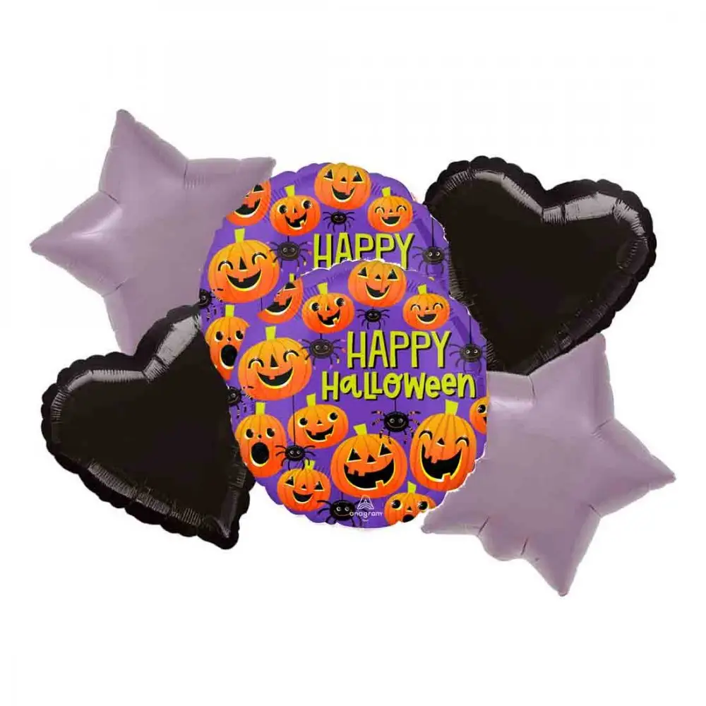 Bouquet Halloween con foil ragnetti e zucche