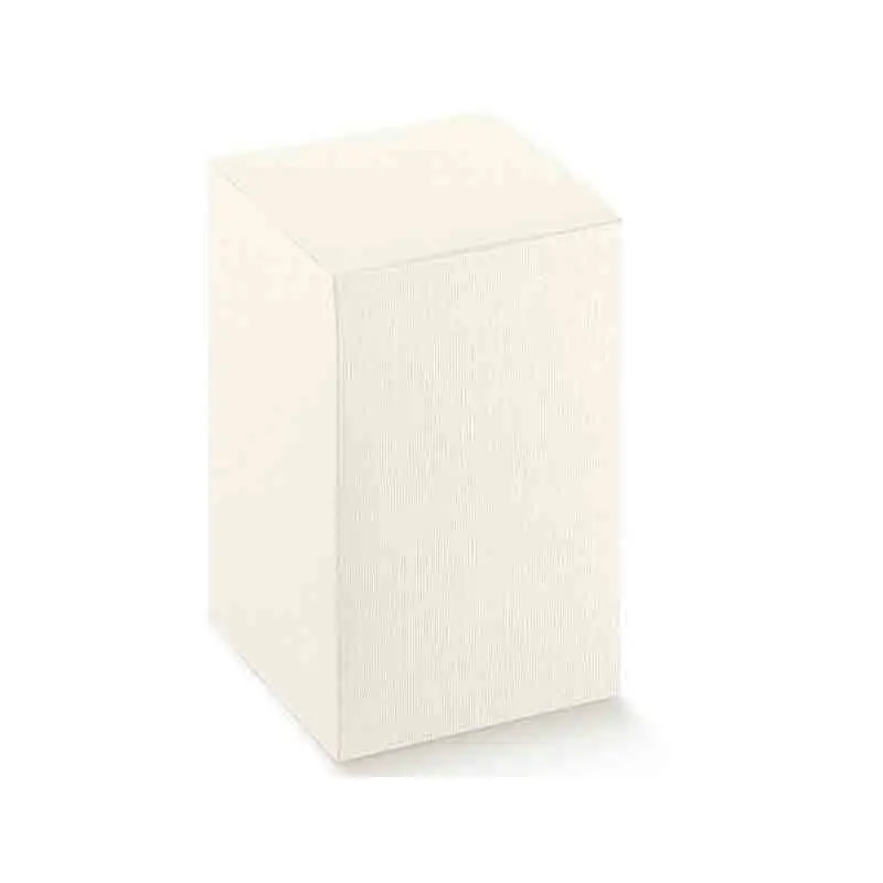 Scatola in cartoncino teso porta confetti seta bianco 100 x 100 x 120 mm 14010