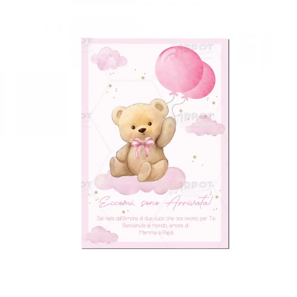 Festa di carta Teddy Rosa per nascita bimba