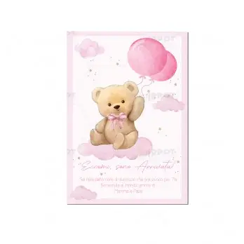 Festa di carta Teddy Rosa per nascita bimba