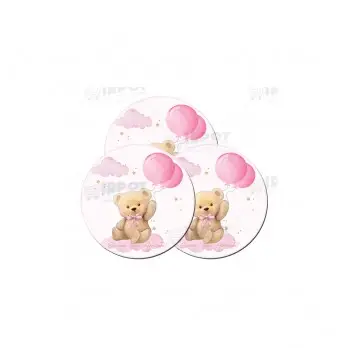 Festa di carta Teddy Rosa per nascita bimba