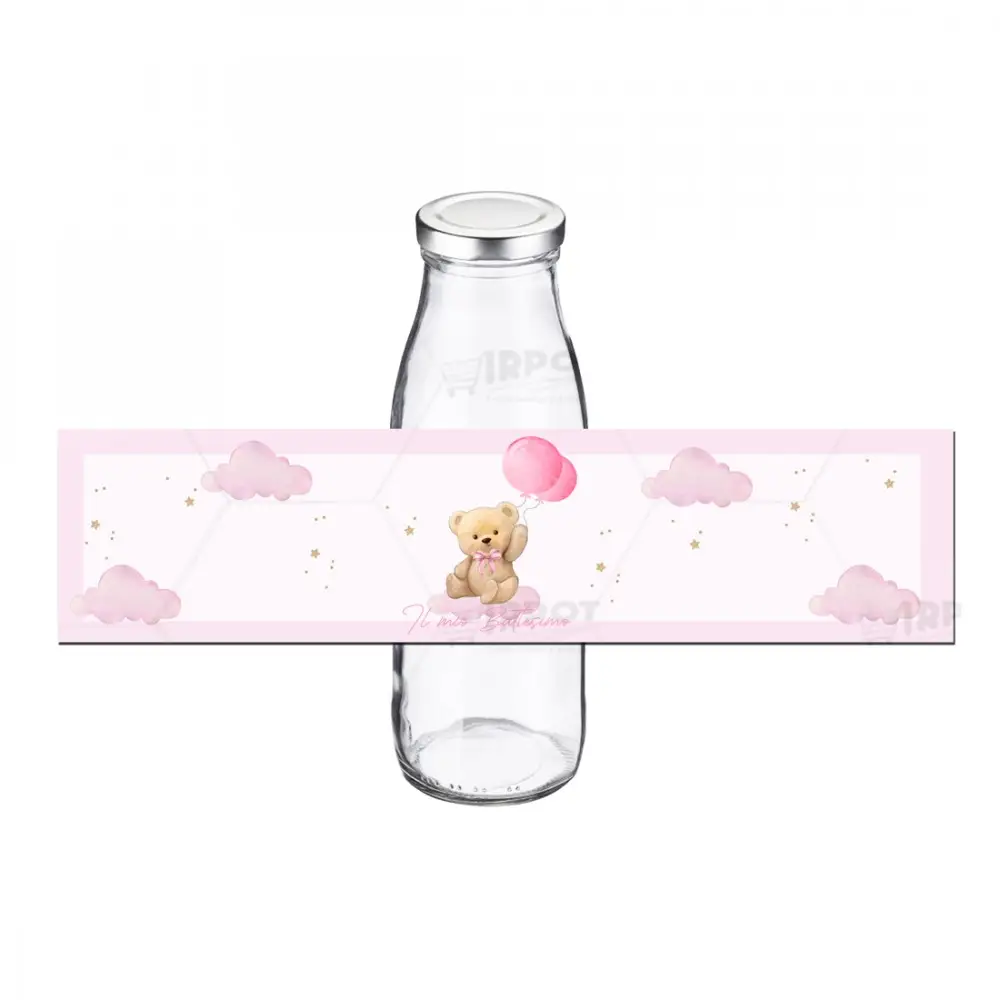 Fascetta adesiva Battesimo Orsetta Teddy Rosa - 1 PZ
