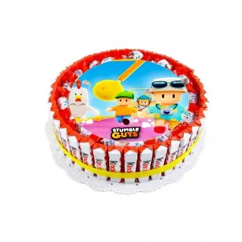 Torta Barrette Kinder a tema Stumble Guys