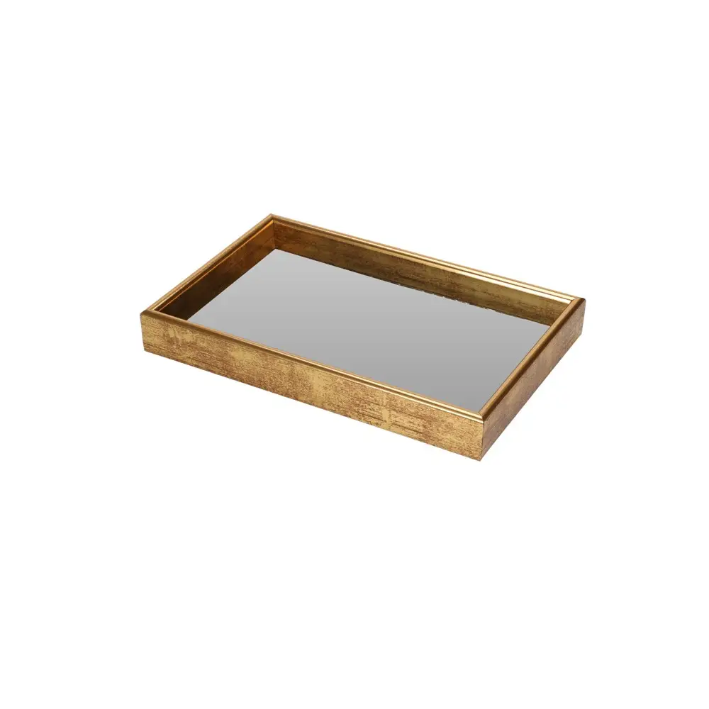 Vassoio A Specchio oro rettangolare 22x14cm - ND695138