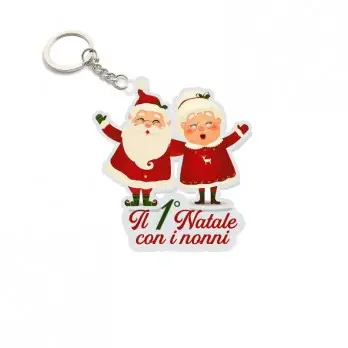 Portachiavi in plexiglass Il Primo Natale con i Nonni - 1 pz