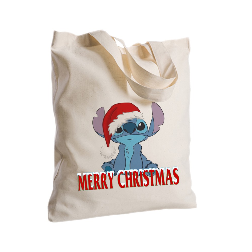 Borsa Shopper Stitch Babbo Natale in Tessuto Personalizzabile 2 pz