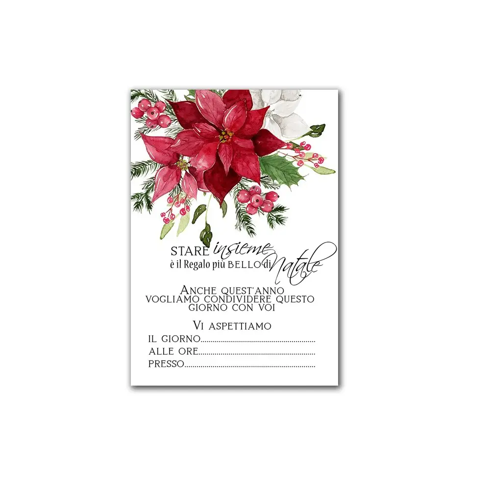 Invito di carta Natalizio - Stella di Natale