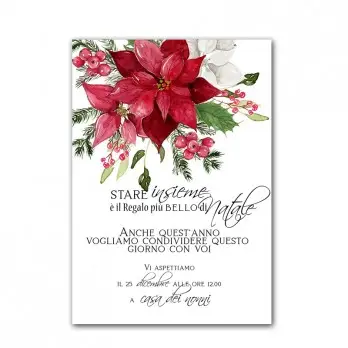Inviti Natalizi Stella di Natale personalizzabili – 20 pz