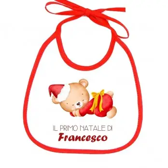 Bavetta Natalizia Il Mio Primo Natale Teddy Personalizzata Bimbo o Bimba