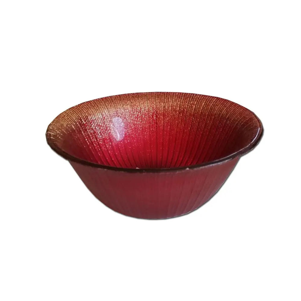 Coppetta di vetro rosso glitter 16 cm - 141749