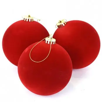 Sfera Pallina Natalizia in velluto rosso diam10cm 1pz  - 987373