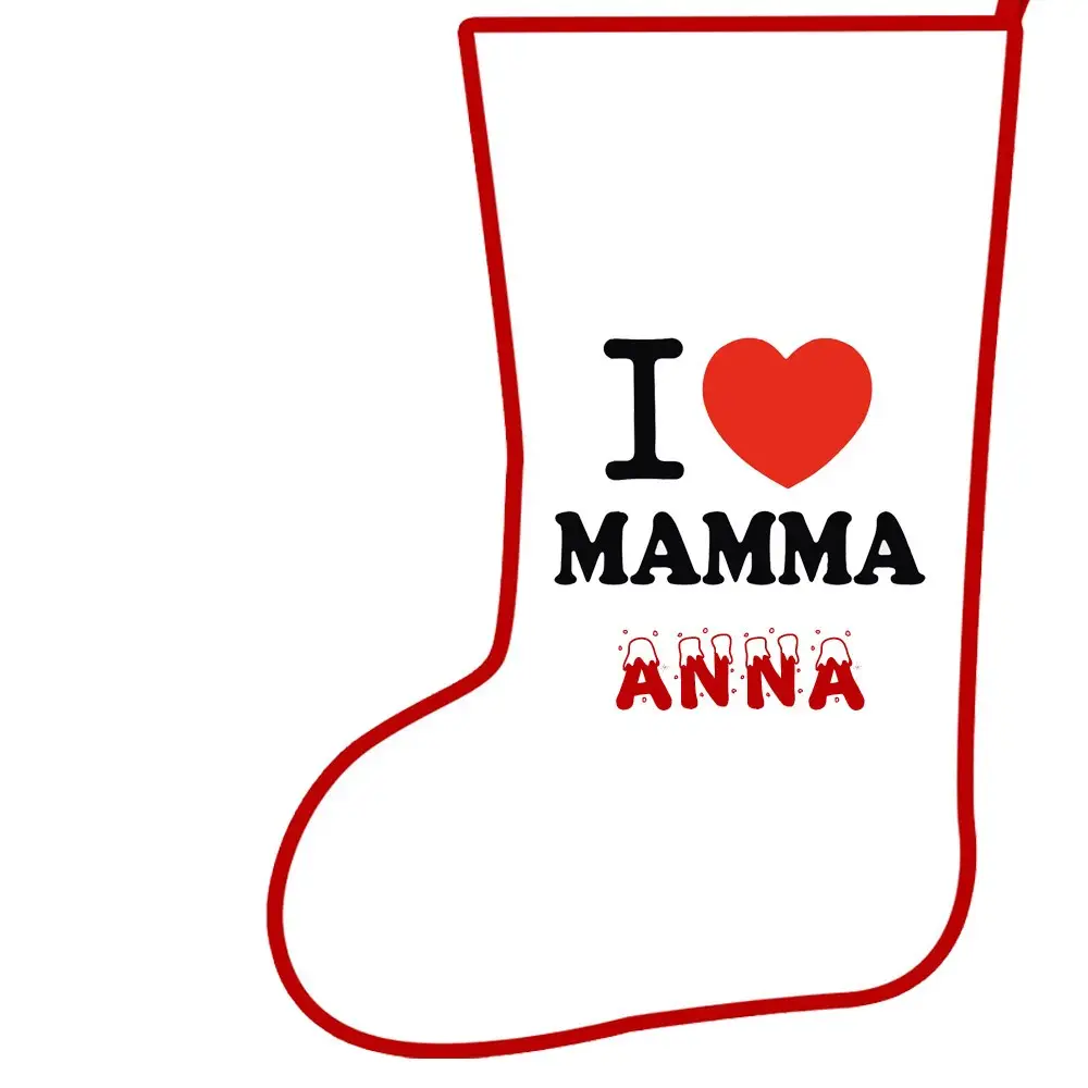 Calza della Befana I Love Mamma Personalizzabile