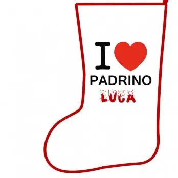 Calza della Befana I Love Padrino Personalizzabile