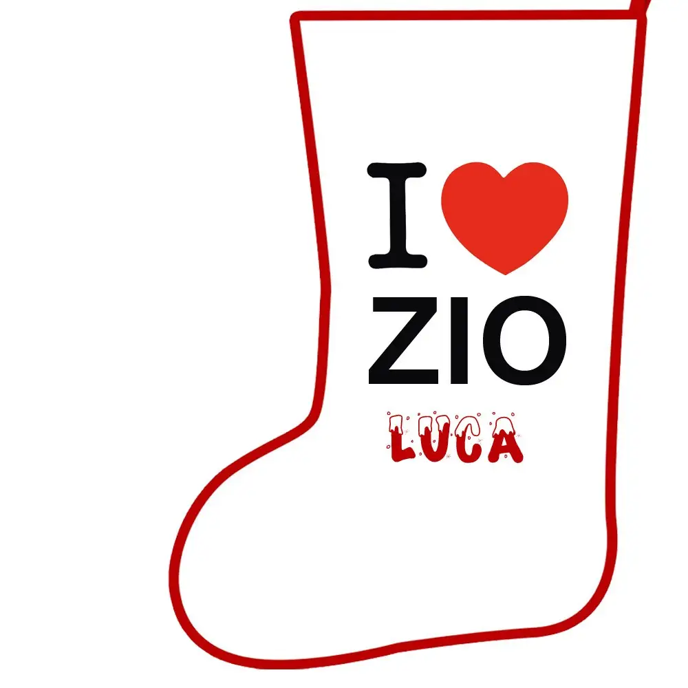Calza della Befana I Love Zio Personalizzabile