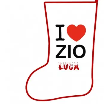 Calza della Befana I Love Zio Personalizzabile