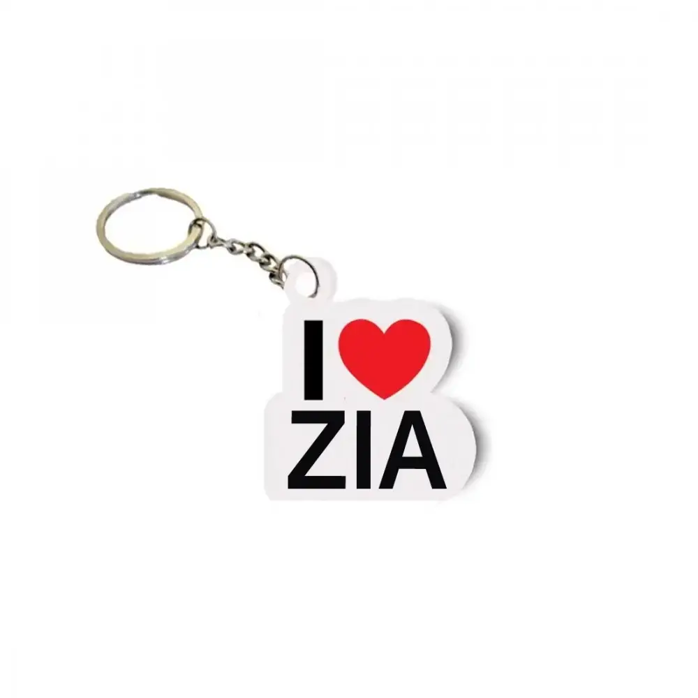 Portachiavi in plexiglass I Love Zia - 1 pz