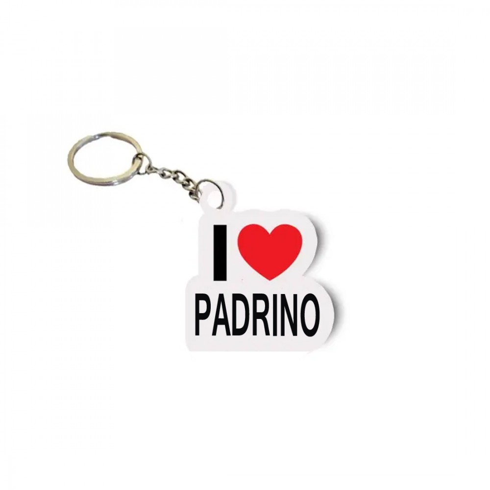 Portachiavi in plexiglass I Love Padrino - 1 pz