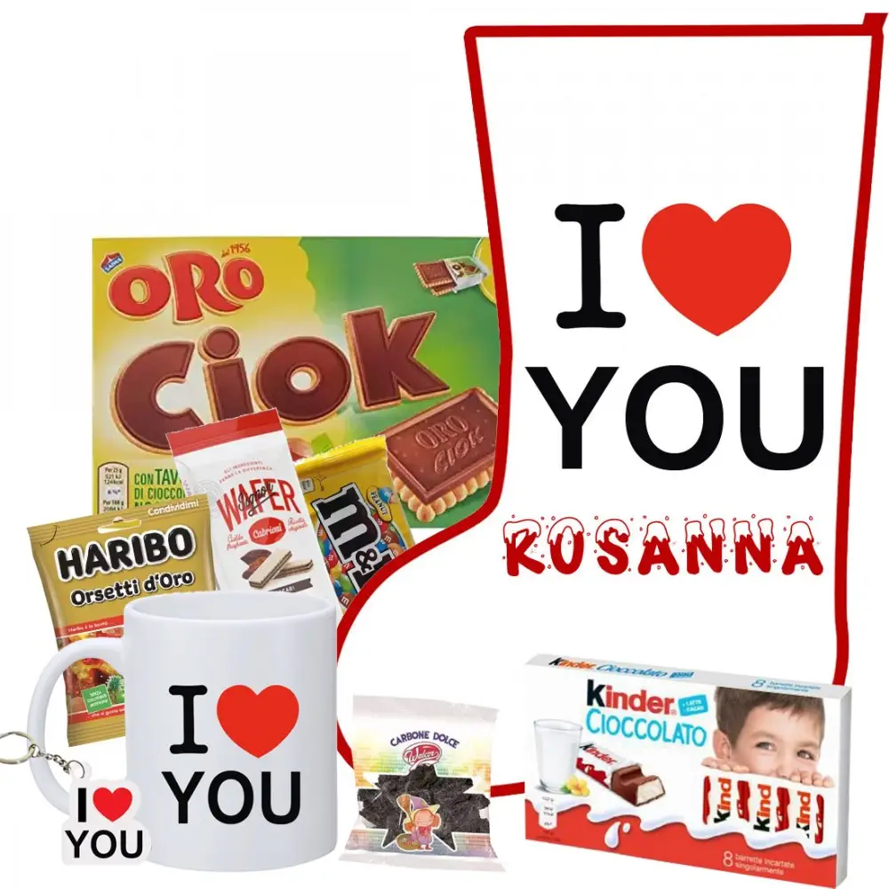 Calza Della Befana I Love You Personalizzabile kit Fai da te