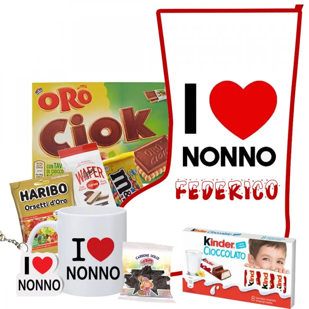 Calza Della Befana I Love Nonno Personalizzabile kit Fai da te