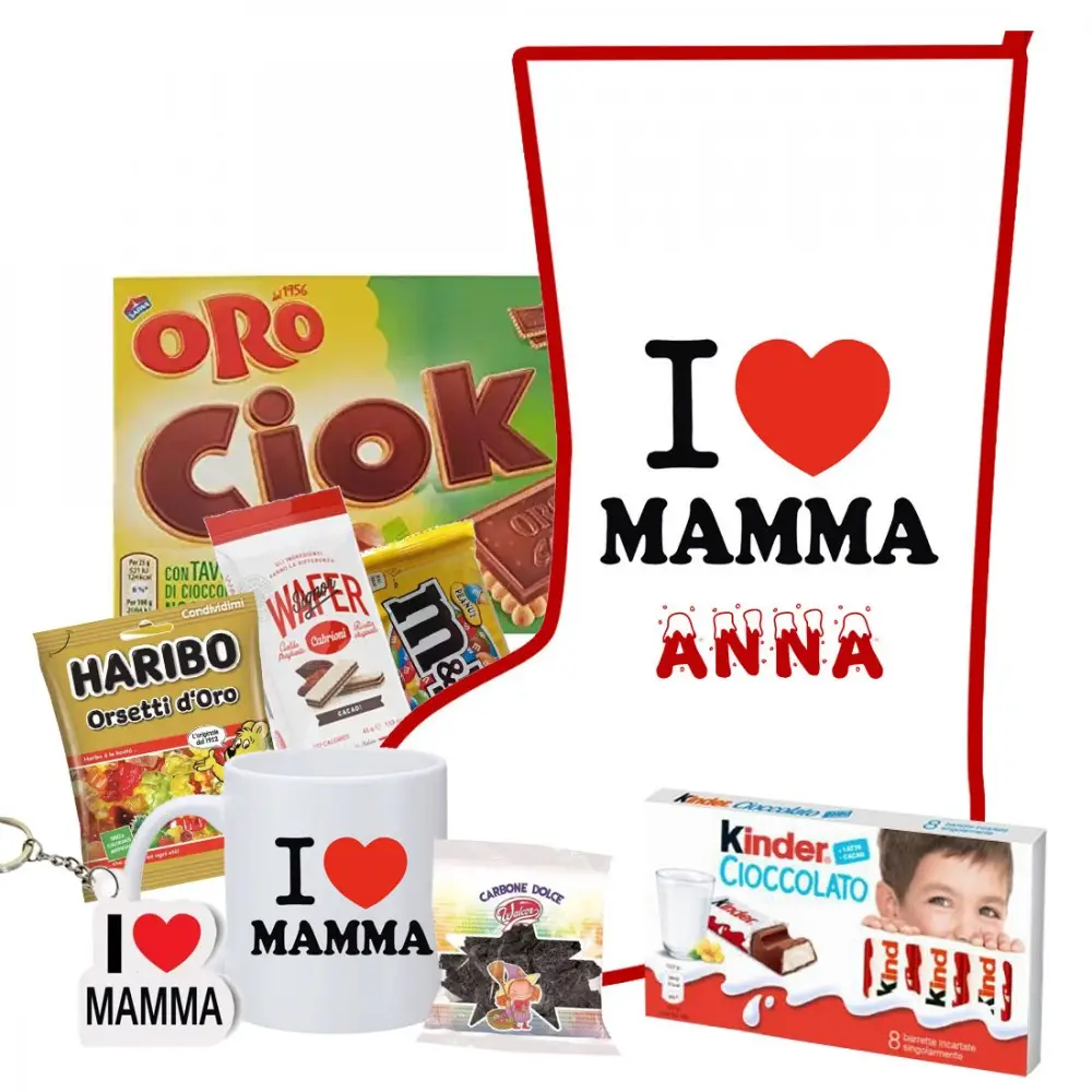 Calza Della Befana I Love Mamma Personalizzabile kit Fai da te