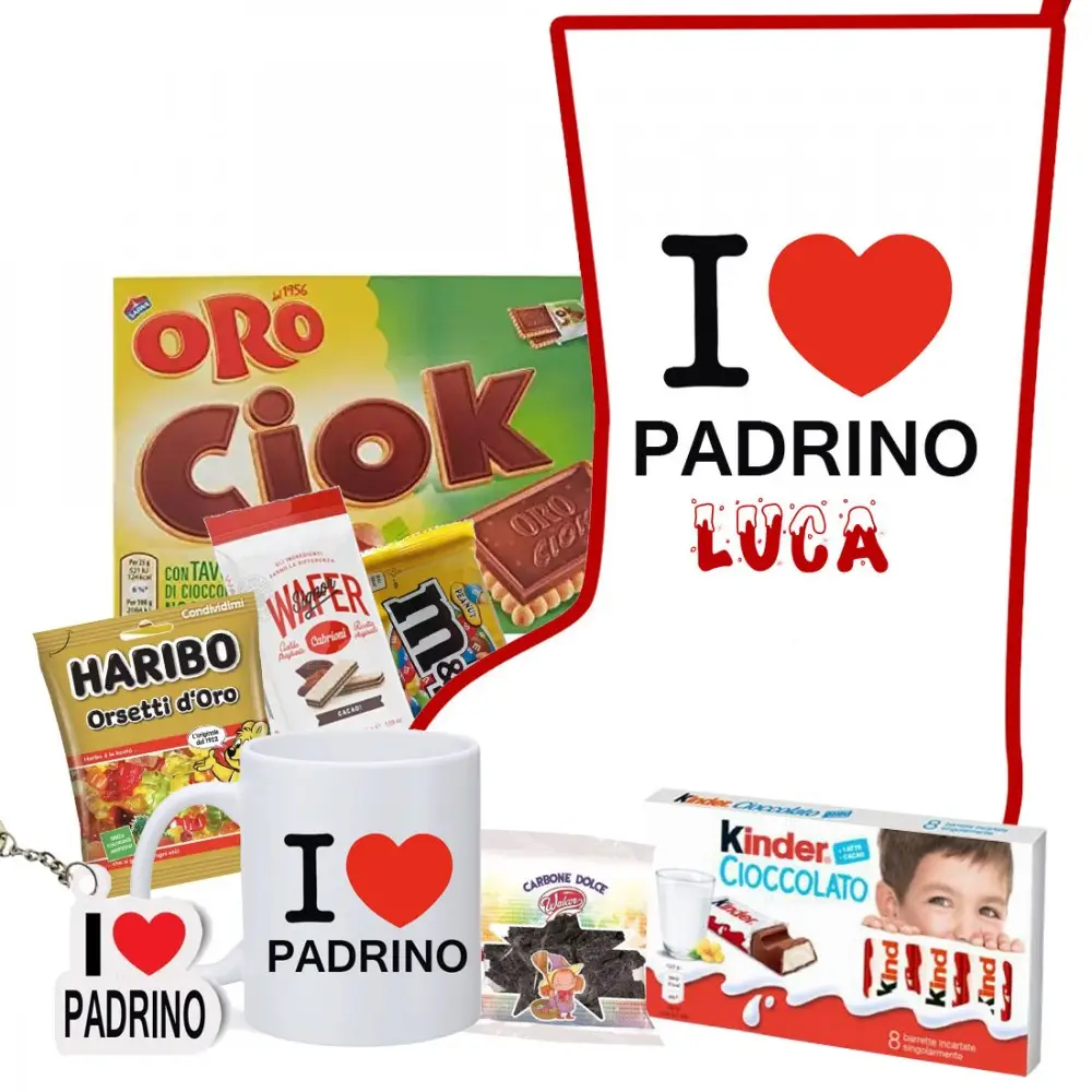 Calza Della Befana I Love Padrino Personalizzabile kit Fai da te