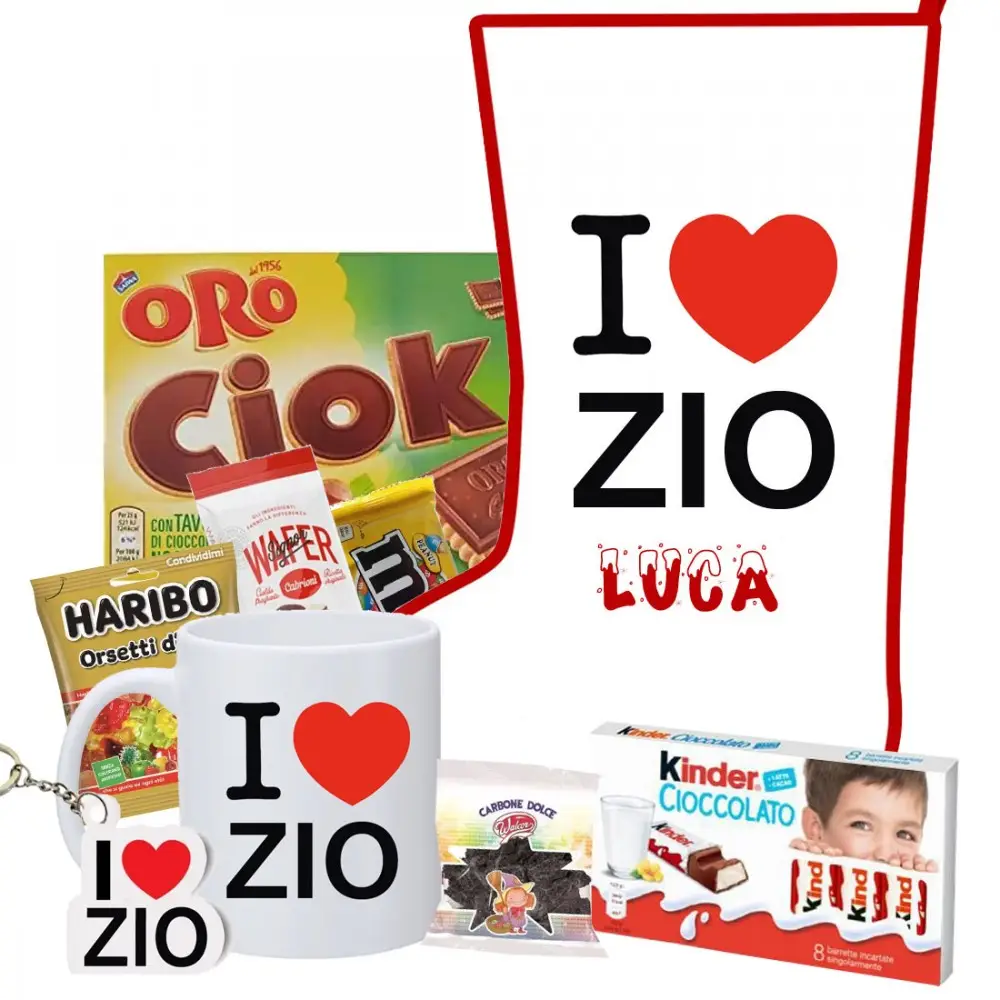 Calza Della Befana I Love Zio Personalizzabile kit Fai da te