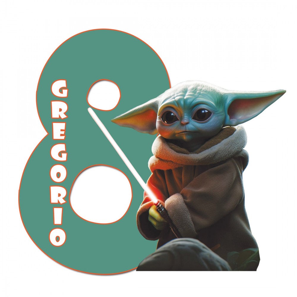 Sagoma in polistirolo Baby Yoda Star wars Personalizzabile