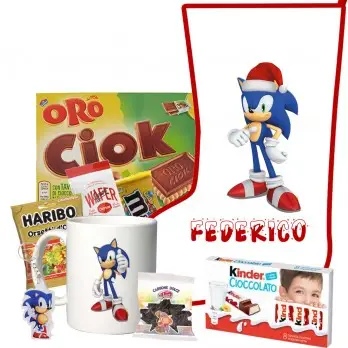 Calza Della Befana Sonic Personalizzabile kit Fai da te