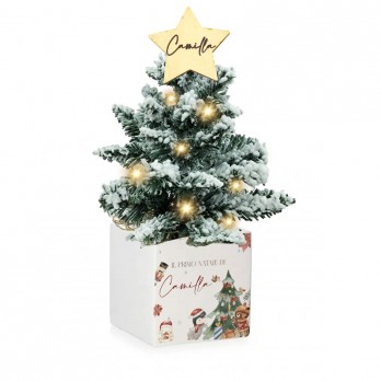 Albero di Natale con vaso Personalizzabile " Il Primo Natale di ....... " set fai da te