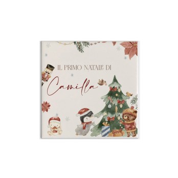 Mattonella Natalizia personalizzabile " Il Primo Natale di ....."