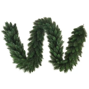  Festone ramo natalizio decorativo 270×30 cm 190 rami di colore verde - 196107