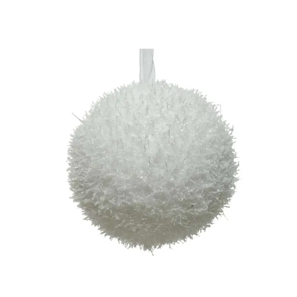 Pallina Natalizia Sfera Bianco Ghiaccio 8 cm - 452869