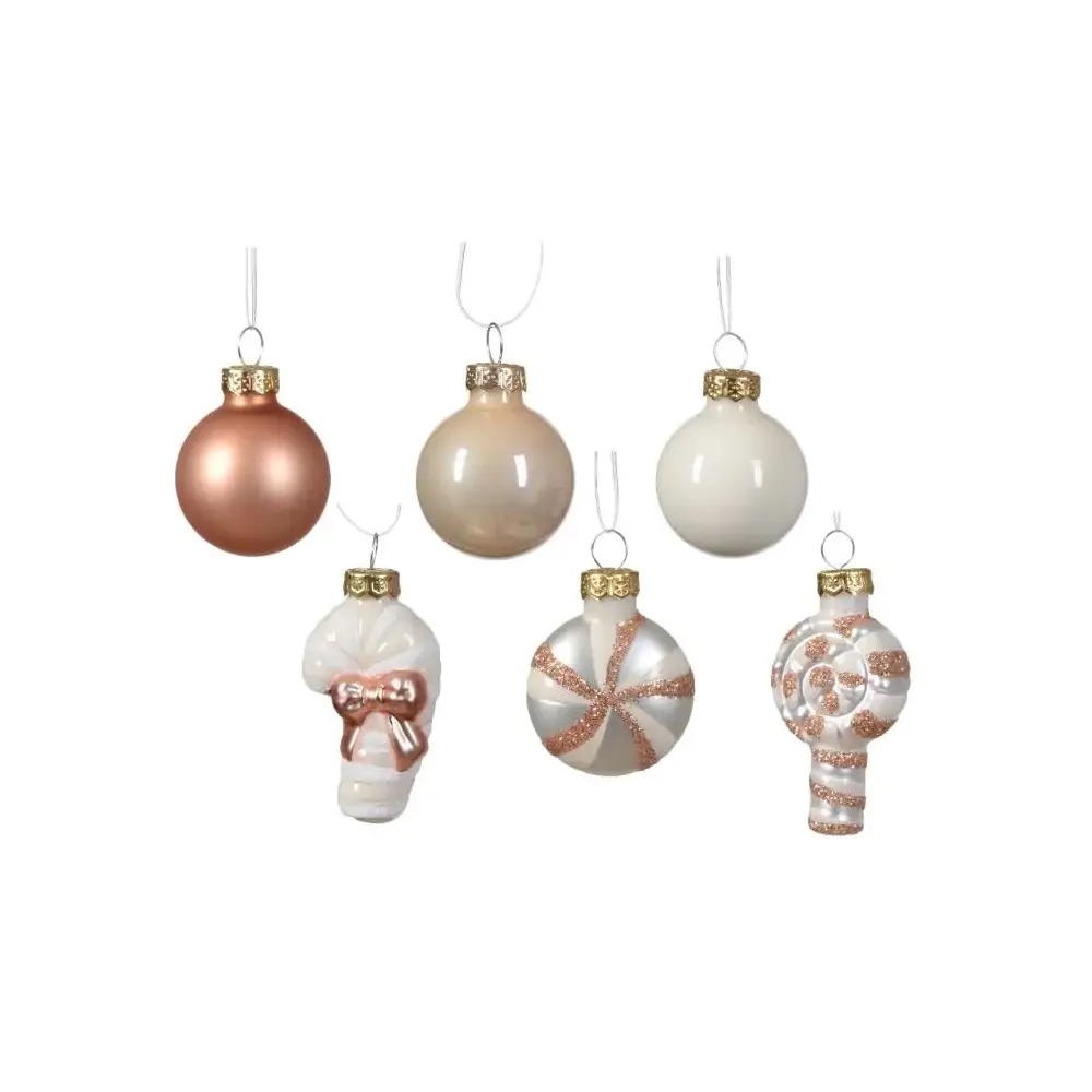 Palline Natalizia di vetro in forme assortiti perla( 3-4 cm pz)  - 148110