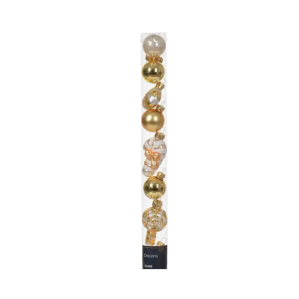 Palline Natalizia di vetro in forme e colori assortiti perla e oro( 3-4 cm pz)  - 148101