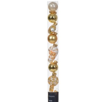 Palline Natalizia di vetro in forme e colori assortiti perla e oro( 3-4 cm pz)  - 148101