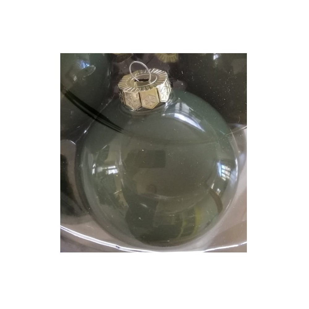 Palline natalizie sfere in vetro 6 cm Salvia / Sage N16046B/SAG 36 pz.