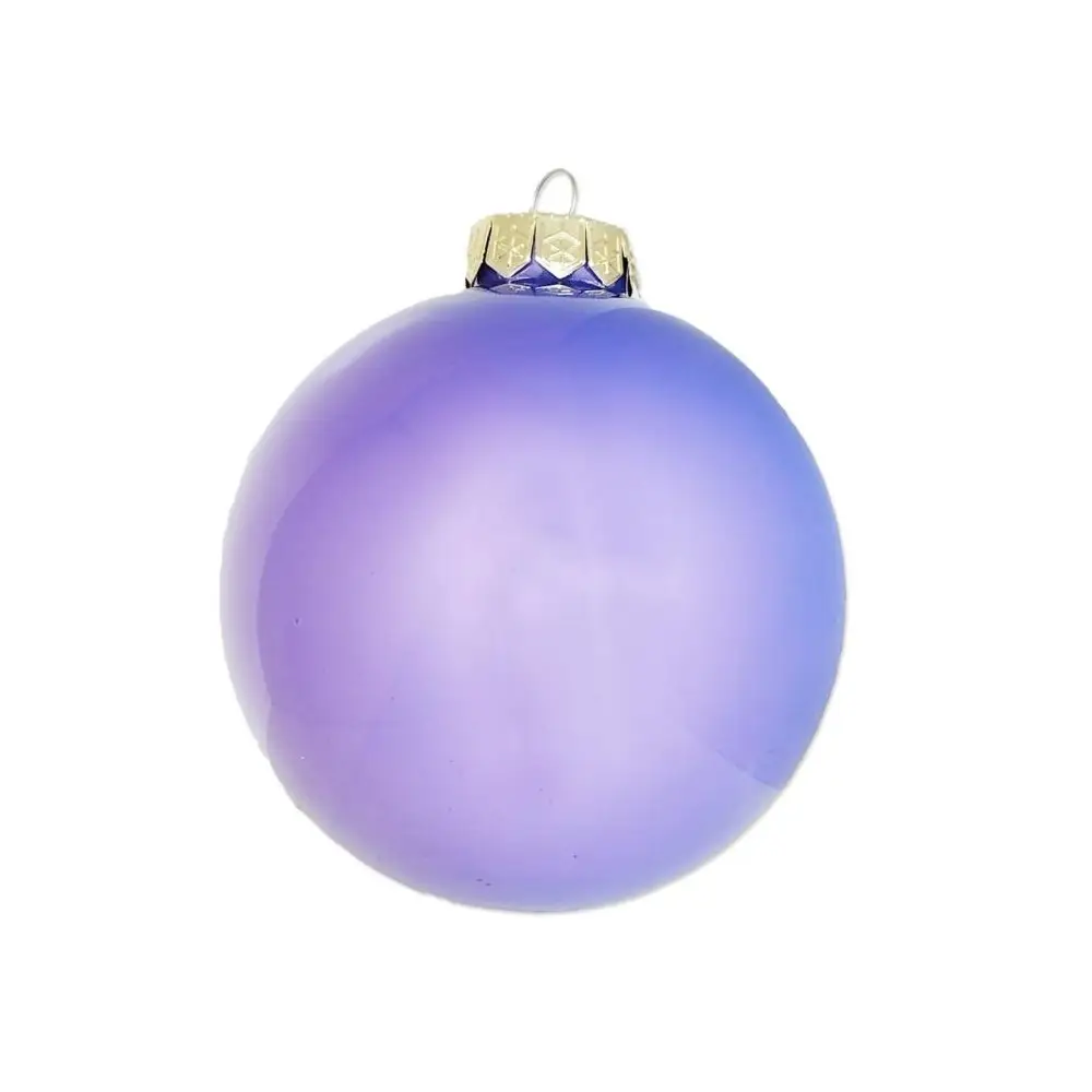 Palline natalizie sfere in vetro 8 cm Perla Viola AN16047B/PER 16 pz.