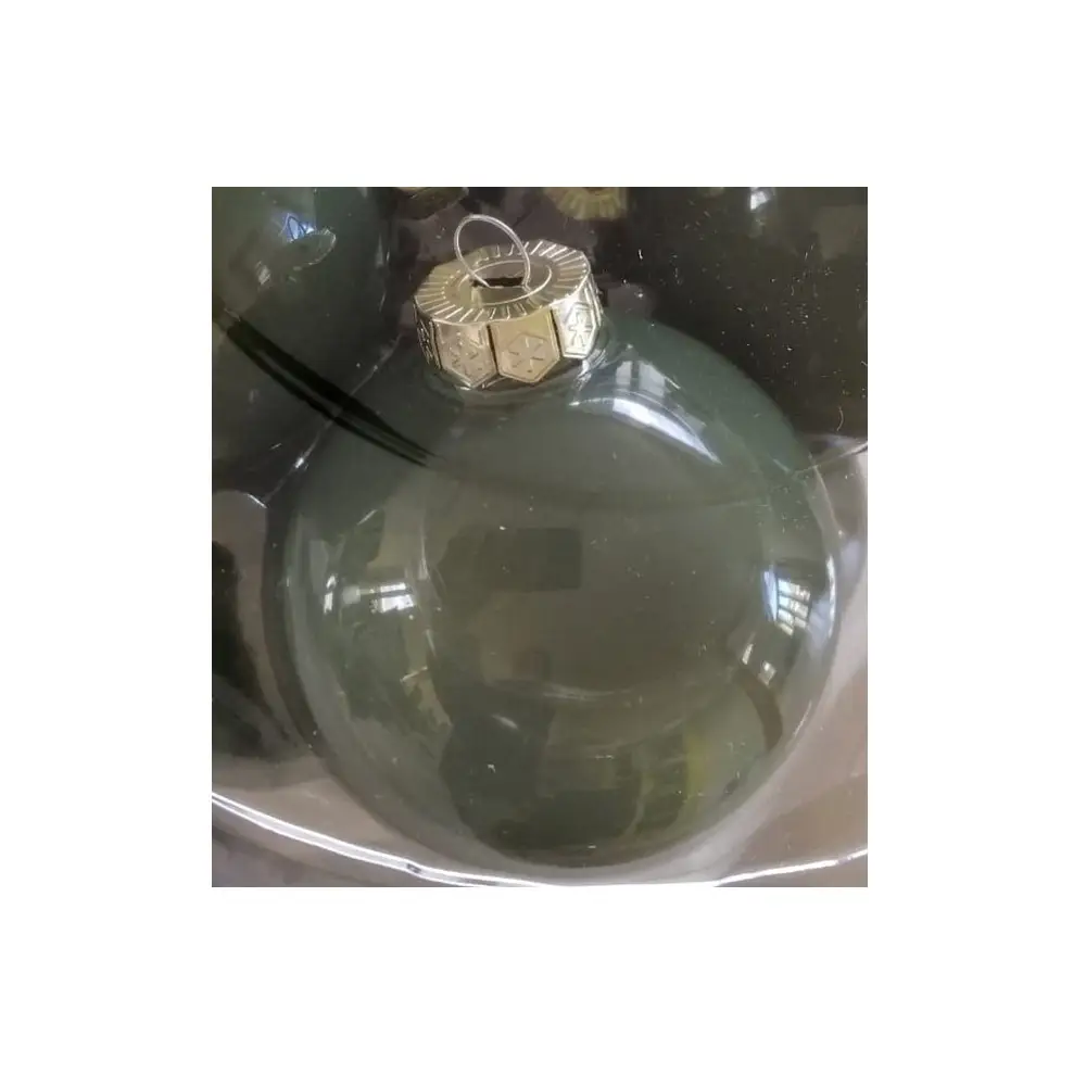 Palline natalizie sfere in vetro 8 cm Salvia/ Sage N16047B/SAG 16 pz.