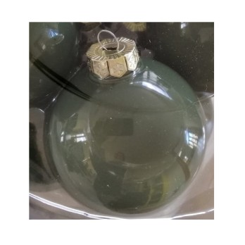 Palline natalizie sfere in vetro 8 cm Salvia/ Sage N16047B/SAG 16 pz.