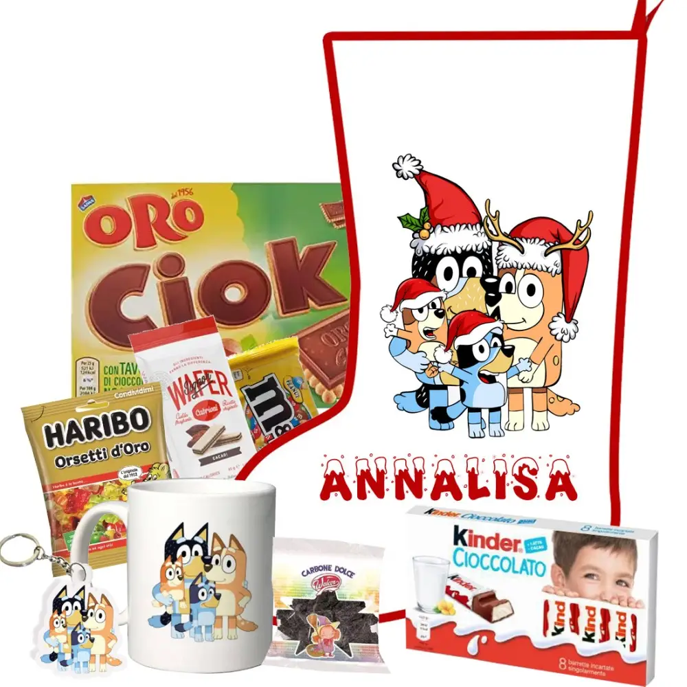 Calza Della Befana Bluey Personalizzabile kit Fai da te