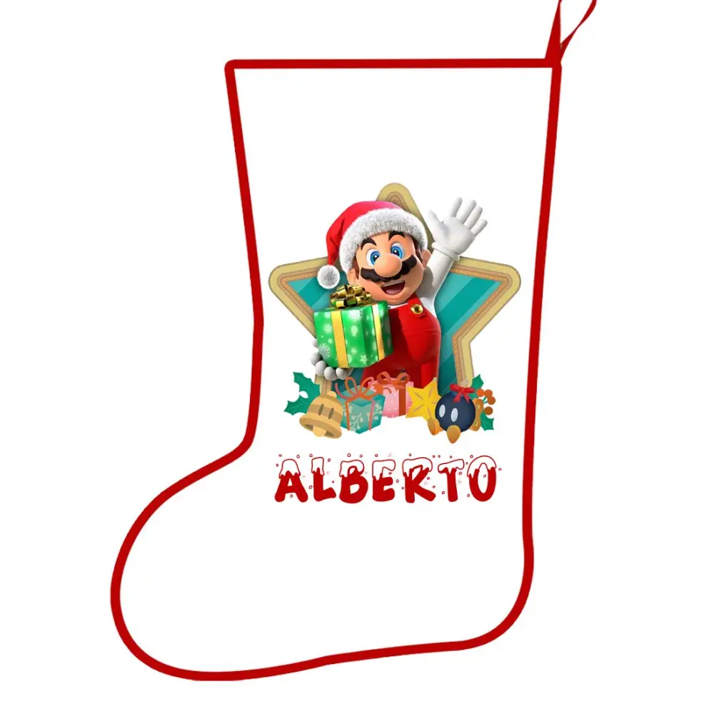 Calza della Befana Super Mario Personalizzabile