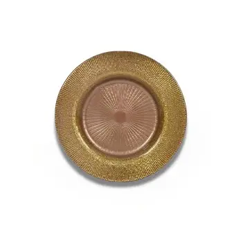 Piattino di vetro marrone glitterato 21 cm