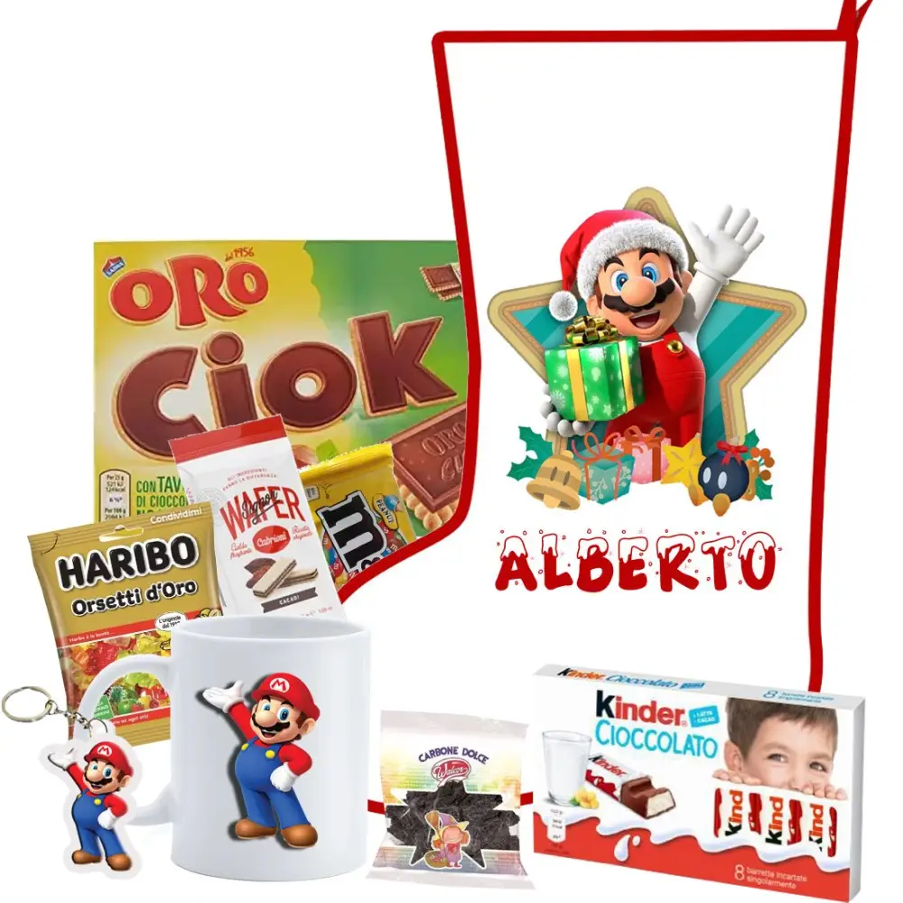 Calza Della Befana Super Mario Personalizzabile kit Fai da te