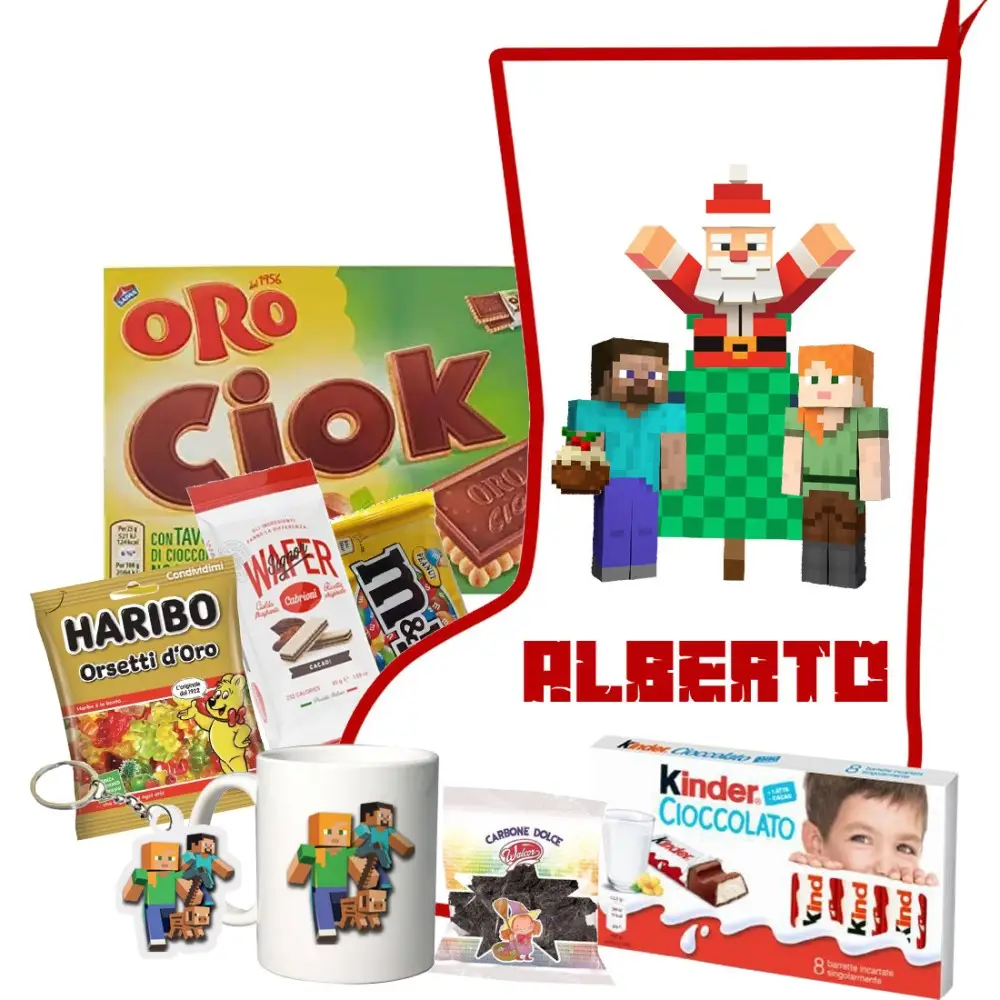 Calza Della Befana Minecraft Personalizzabile kit Fai da te