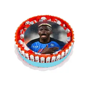 Torta Barrette Kinder a tema Victor Osimhen