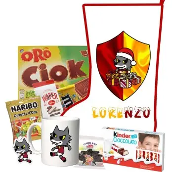 Calza Della Befana Lupacchiotto Roma Personalizzabile kit Fai da te