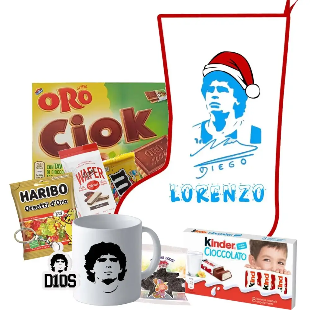 Calza Della Befana Maradona Napoli Personalizzabile kit Fai da te